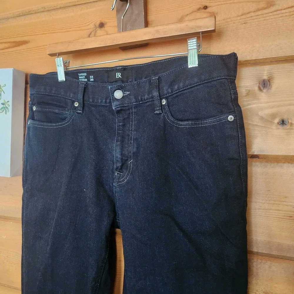 Banana Republic Slim Luxe Traveler Tapered Jeans Dark Wash Indigo Athletic Sz 33